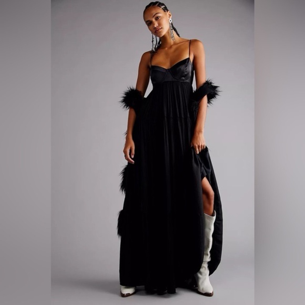 New! Free People Freya Black Maxi Dress 🖤 Medium - Picture 2 of 16
